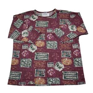 Extra Elements Womens Shirt 4X Multicolor Knit Crew Neck Pullover T Shirt